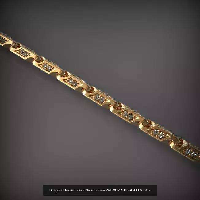 Designer Unique Unisex Cuban Chains With 3DM STL OBJ FBX Files 3D Model Collection_20