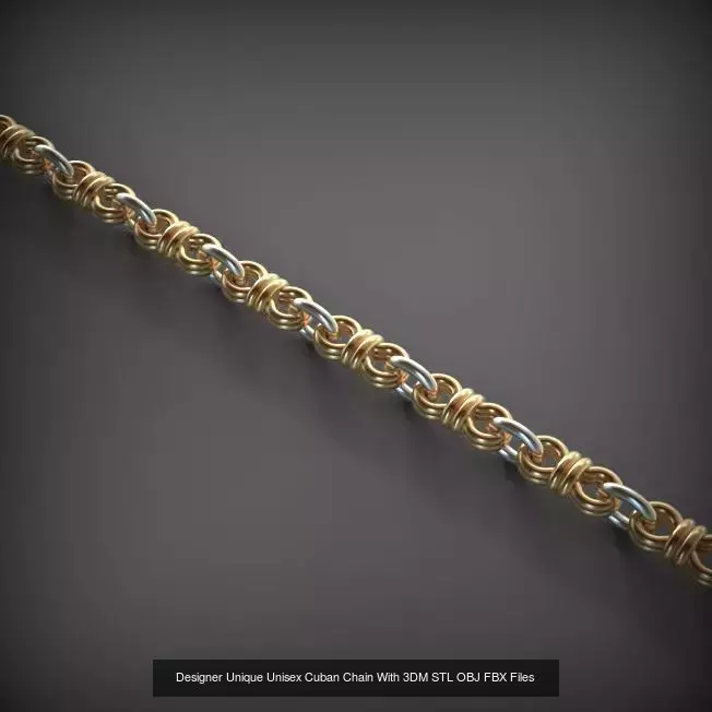 Designer Unique Unisex Cuban Chains With 3DM STL OBJ FBX Files 3D Model Collection_45