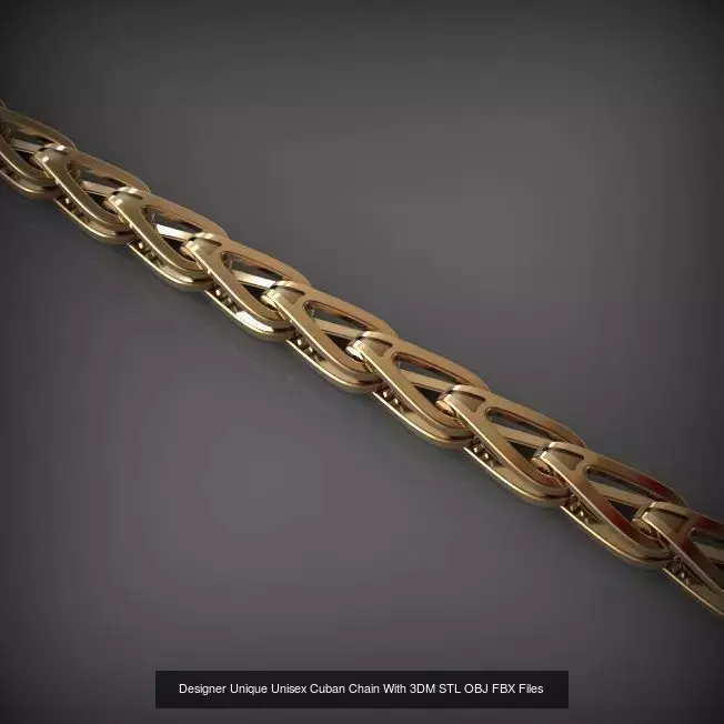 Designer Unique Unisex Cuban Chains With 3DM STL OBJ FBX Files 3D Model Collection_77