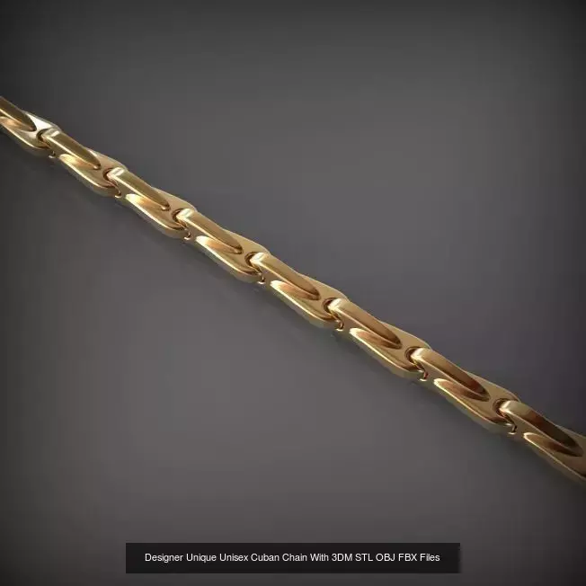 Designer Unique Unisex Cuban Chains With 3DM STL OBJ FBX Files 3D Model Collection_26