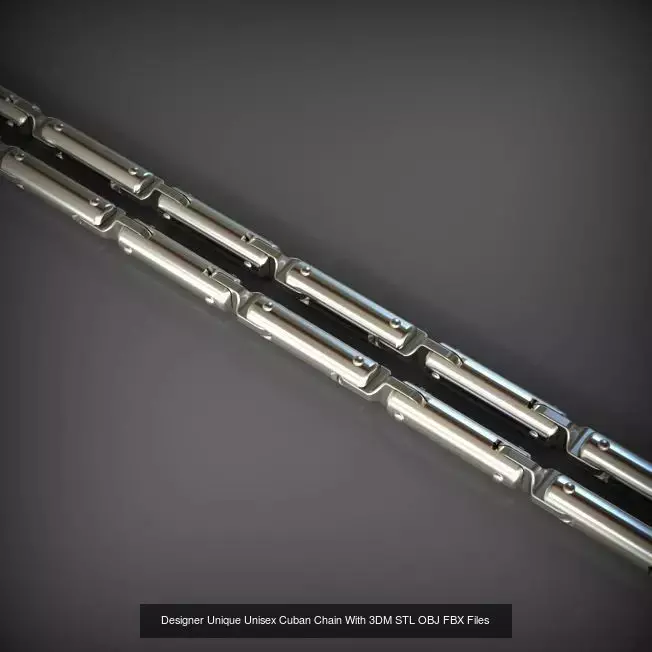 Designer Unique Unisex Cuban Chains With 3DM STL OBJ FBX Files 3D Model Collection_61