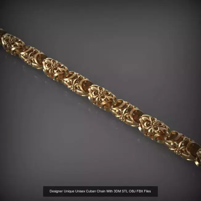 Designer Unique Unisex Cuban Chains With 3DM STL OBJ FBX Files 3D Model Collection_14