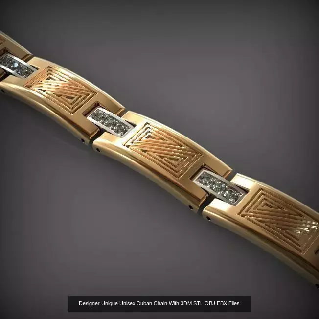 Designer Unique Unisex Cuban Chains With 3DM STL OBJ FBX Files 3D Model Collection_62
