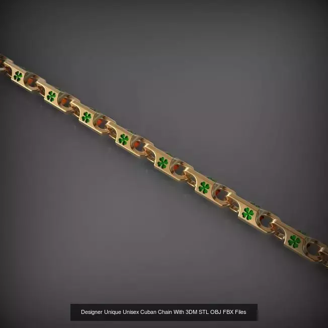 Designer Unique Unisex Cuban Chains With 3DM STL OBJ FBX Files 3D Model Collection_49