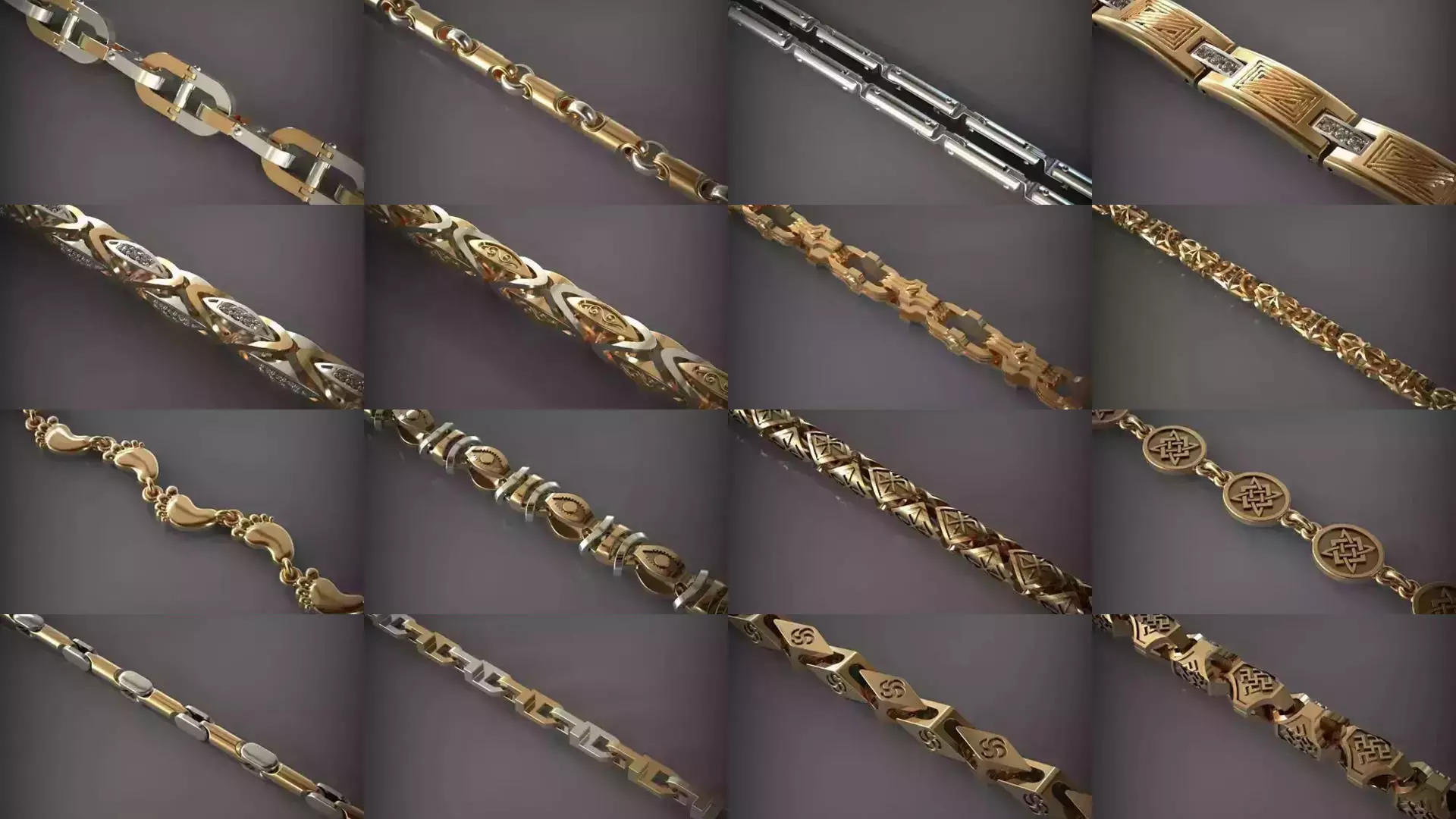 Designer Unique Unisex Cuban Chains With 3DM STL OBJ FBX Files 3D Model Collection_5