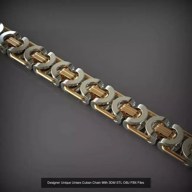 Designer Unique Unisex Cuban Chains With 3DM STL OBJ FBX Files 3D Model Collection_31