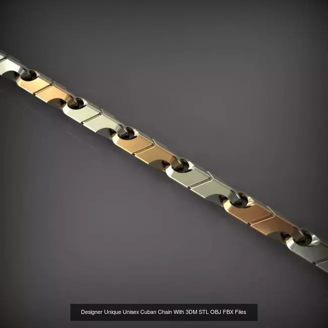 Designer Unique Unisex Cuban Chains With 3DM STL OBJ FBX Files 3D Model Collection_91
