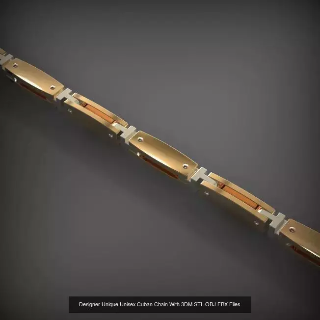 Designer Unique Unisex Cuban Chains With 3DM STL OBJ FBX Files 3D Model Collection_46