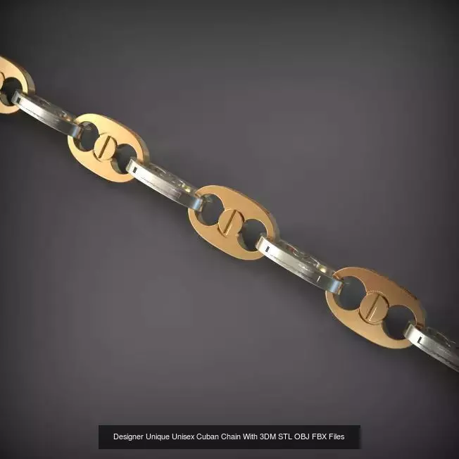 Designer Unique Unisex Cuban Chains With 3DM STL OBJ FBX Files 3D Model Collection_53