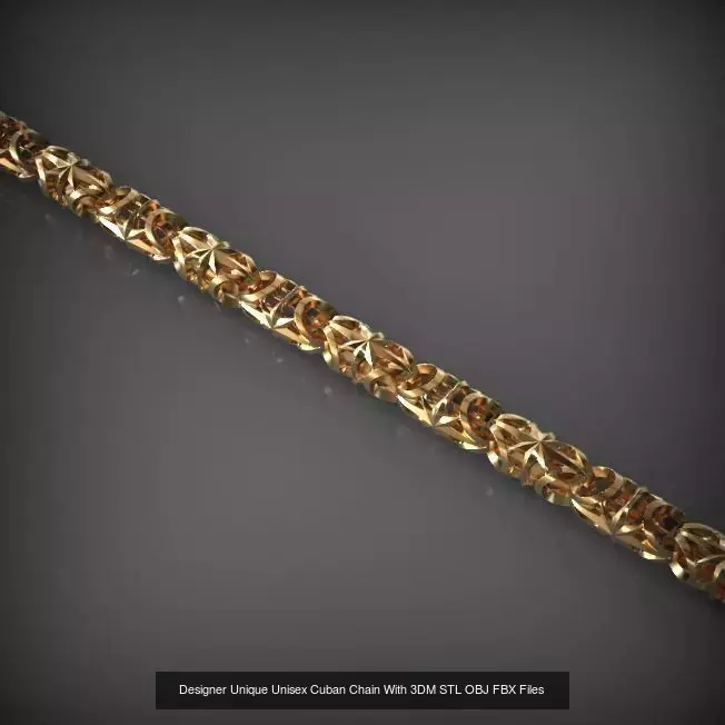 Designer Unique Unisex Cuban Chains With 3DM STL OBJ FBX Files 3D Model Collection_66