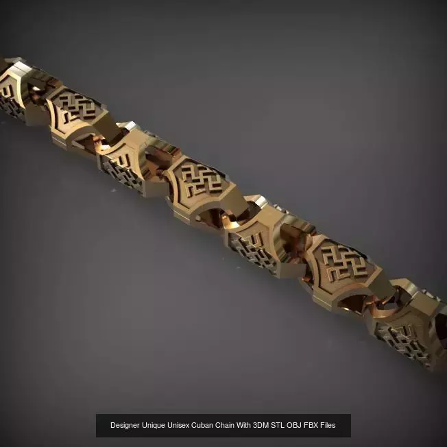 Designer Unique Unisex Cuban Chains With 3DM STL OBJ FBX Files 3D Model Collection_74