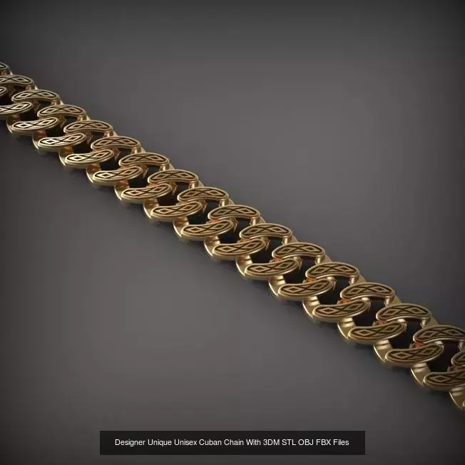 Designer Unique Unisex Cuban Chains With 3DM STL OBJ FBX Files 3D Model Collection_36