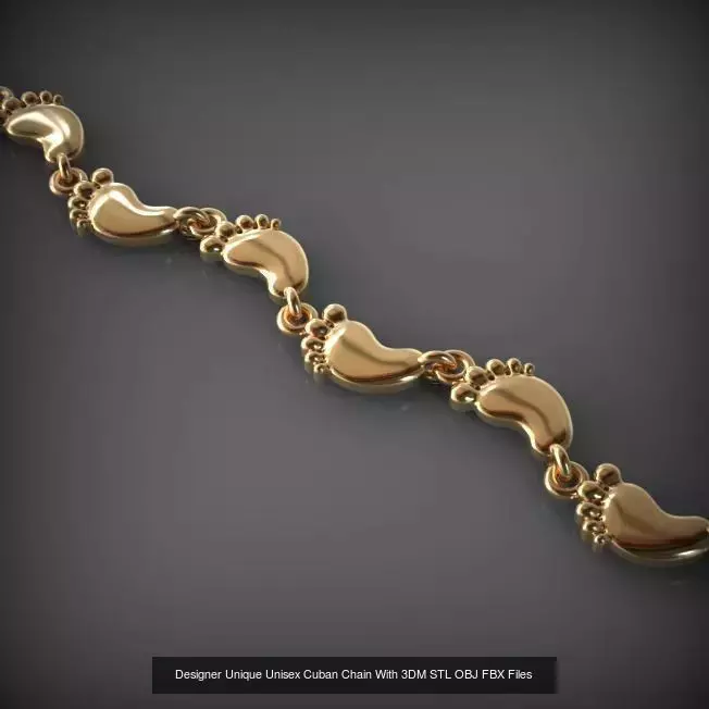 Designer Unique Unisex Cuban Chains With 3DM STL OBJ FBX Files 3D Model Collection_67