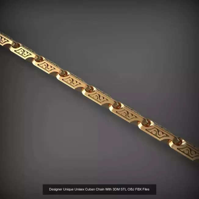 Designer Unique Unisex Cuban Chains With 3DM STL OBJ FBX Files 3D Model Collection_19