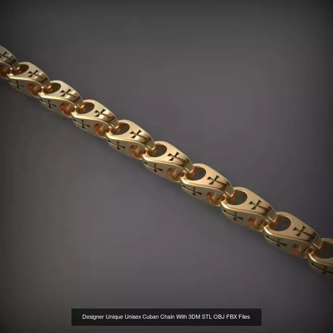 Designer Unique Unisex Cuban Chains With 3DM STL OBJ FBX Files 3D Model Collection_22