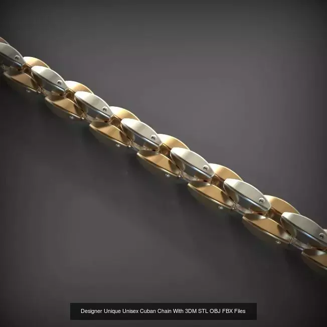 Designer Unique Unisex Cuban Chains With 3DM STL OBJ FBX Files 3D Model Collection_48