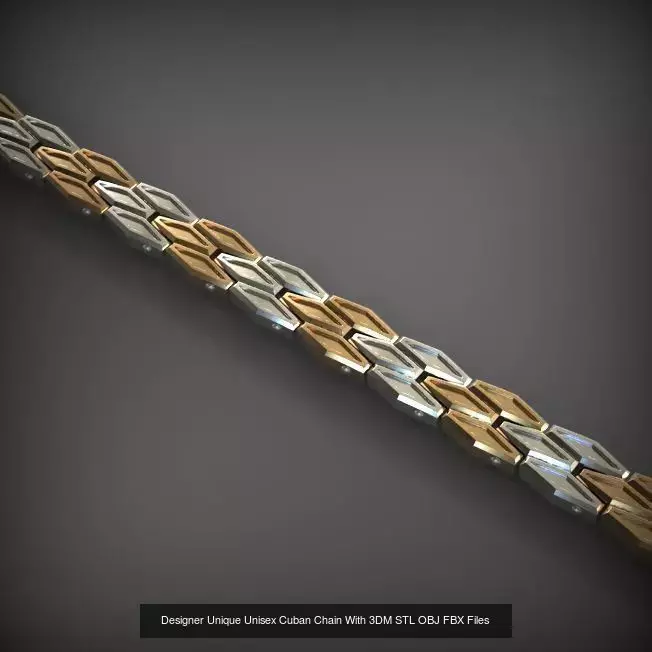 Designer Unique Unisex Cuban Chains With 3DM STL OBJ FBX Files 3D Model Collection_47
