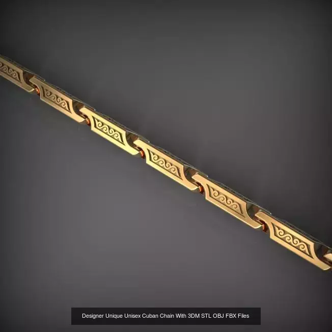 Designer Unique Unisex Cuban Chains With 3DM STL OBJ FBX Files 3D Model Collection_24
