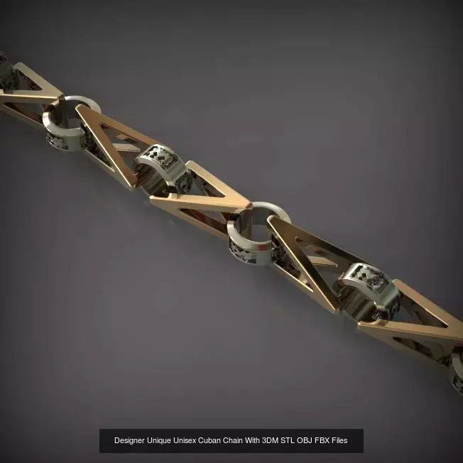 Designer Unique Unisex Cuban Chains With 3DM STL OBJ FBX Files 3D Model Collection_94