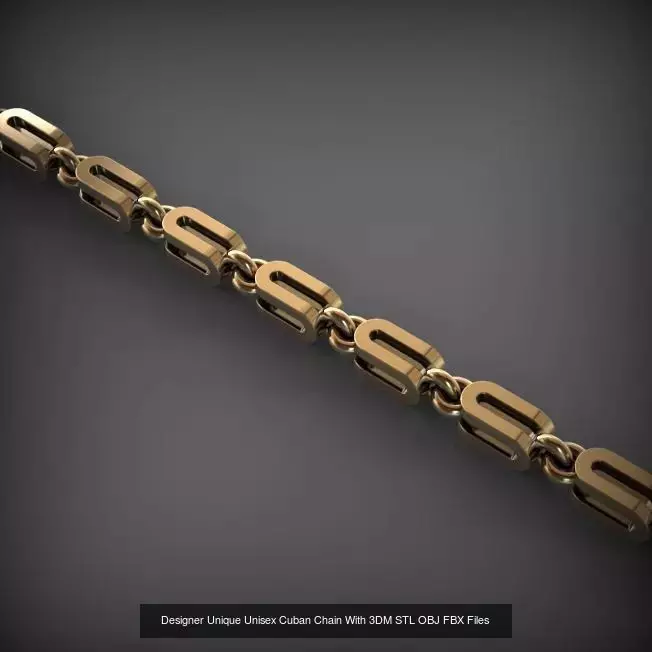 Designer Unique Unisex Cuban Chains With 3DM STL OBJ FBX Files 3D Model Collection_92