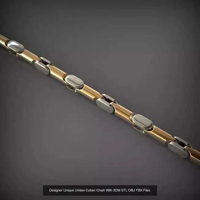 Designer Unique Unisex Cuban Chains With 3DM STL OBJ FBX Files 3D Model Collection_71