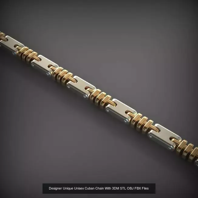 Designer Unique Unisex Cuban Chains With 3DM STL OBJ FBX Files 3D Model Collection_44