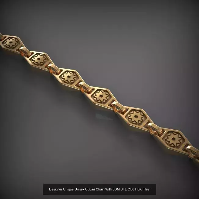 Designer Unique Unisex Cuban Chains With 3DM STL OBJ FBX Files 3D Model Collection_41