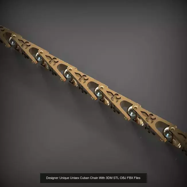 Designer Unique Unisex Cuban Chains With 3DM STL OBJ FBX Files 3D Model Collection_78
