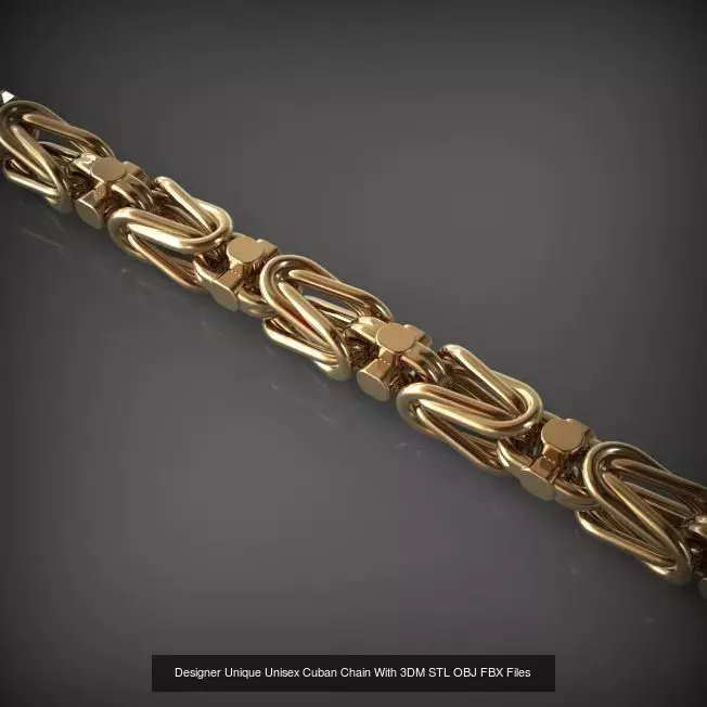 Designer Unique Unisex Cuban Chains With 3DM STL OBJ FBX Files 3D Model Collection_82