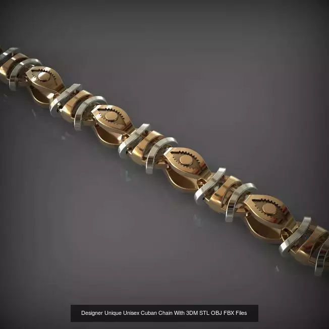 Designer Unique Unisex Cuban Chains With 3DM STL OBJ FBX Files 3D Model Collection_68