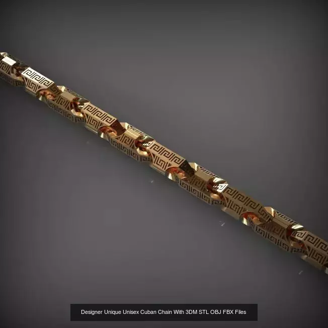 Designer Unique Unisex Cuban Chains With 3DM STL OBJ FBX Files 3D Model Collection_16