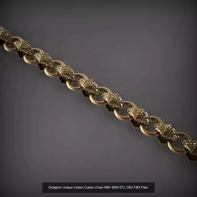 Designer Unique Unisex Cuban Chains With 3DM STL OBJ FBX Files 3D Model Collection_95