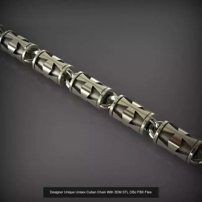 Designer Unique Unisex Cuban Chains With 3DM STL OBJ FBX Files 3D Model Collection_86