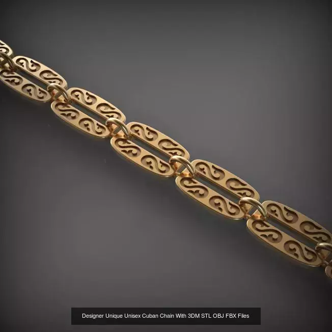 Designer Unique Unisex Cuban Chains With 3DM STL OBJ FBX Files 3D Model Collection_17
