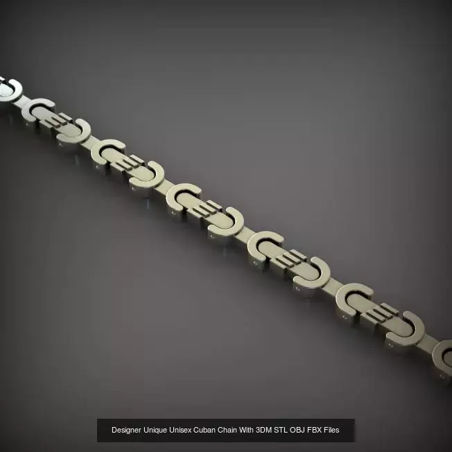 Designer Unique Unisex Cuban Chains With 3DM STL OBJ FBX Files 3D Model Collection_96