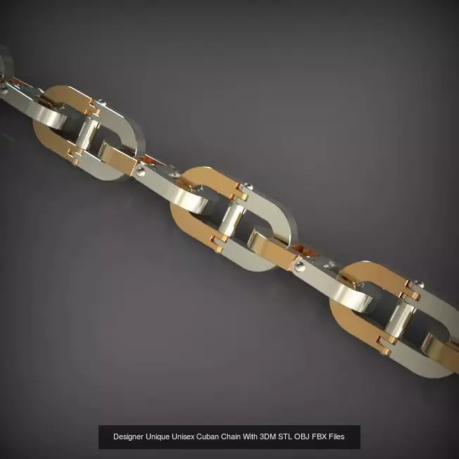 Designer Unique Unisex Cuban Chains With 3DM STL OBJ FBX Files 3D Model Collection_59