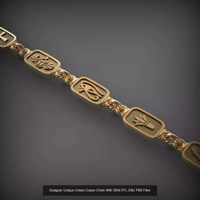 Designer Unique Unisex Cuban Chains With 3DM STL OBJ FBX Files 3D Model Collection_18