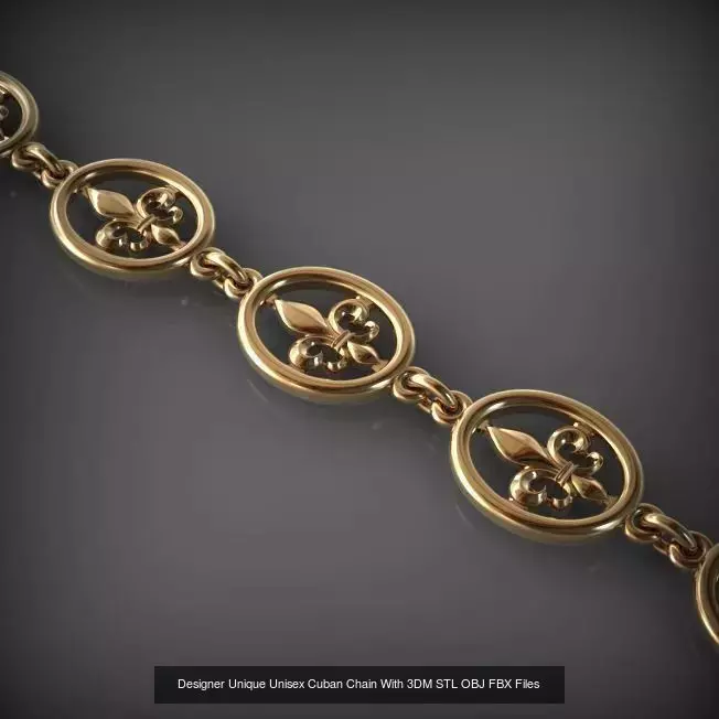 Designer Unique Unisex Cuban Chains With 3DM STL OBJ FBX Files 3D Model Collection_84