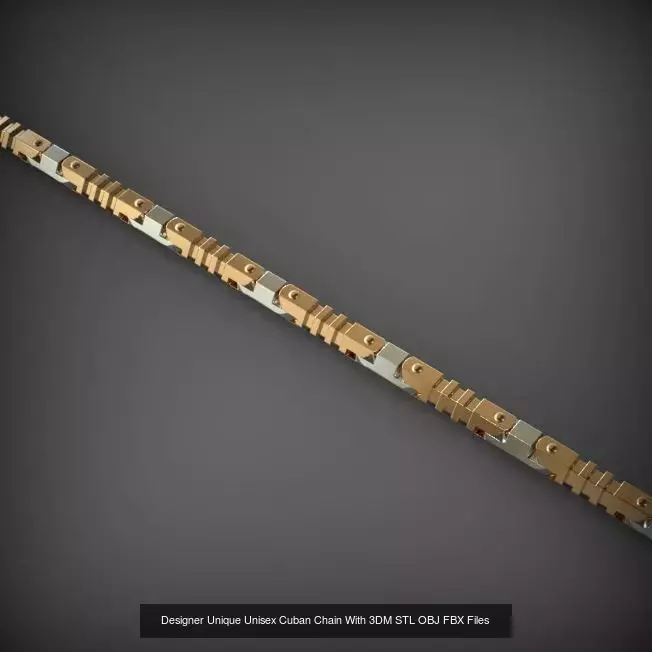 Designer Unique Unisex Cuban Chains With 3DM STL OBJ FBX Files 3D Model Collection_39