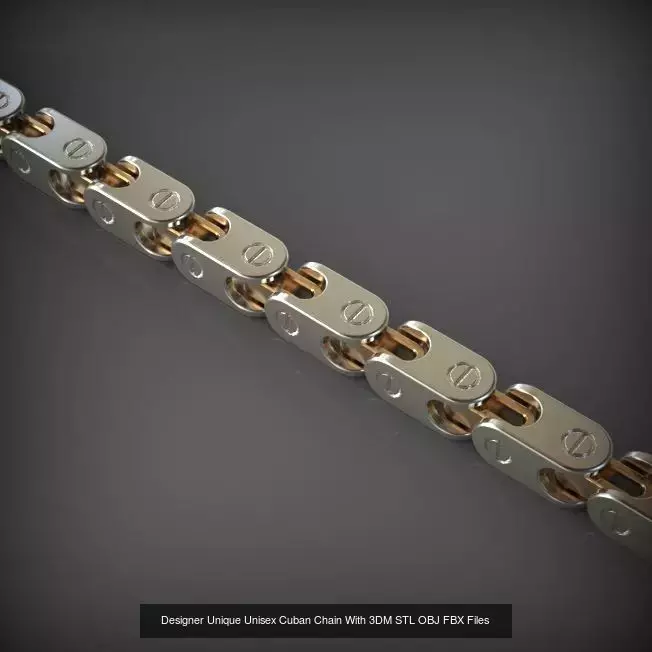 Designer Unique Unisex Cuban Chains With 3DM STL OBJ FBX Files 3D Model Collection_58