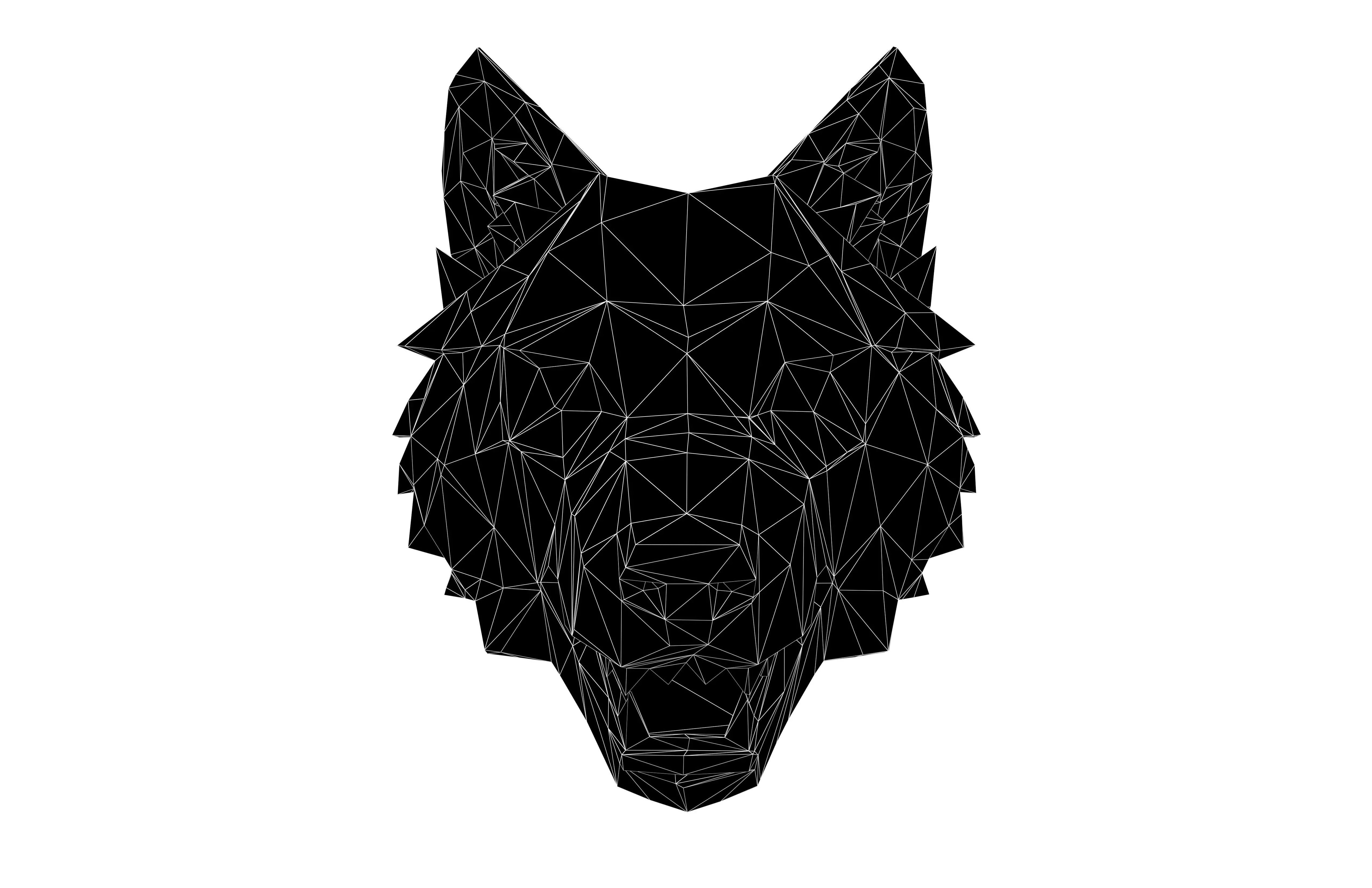 Lowpoly Wolf Mask V1 003 Low-poly 3D model_5