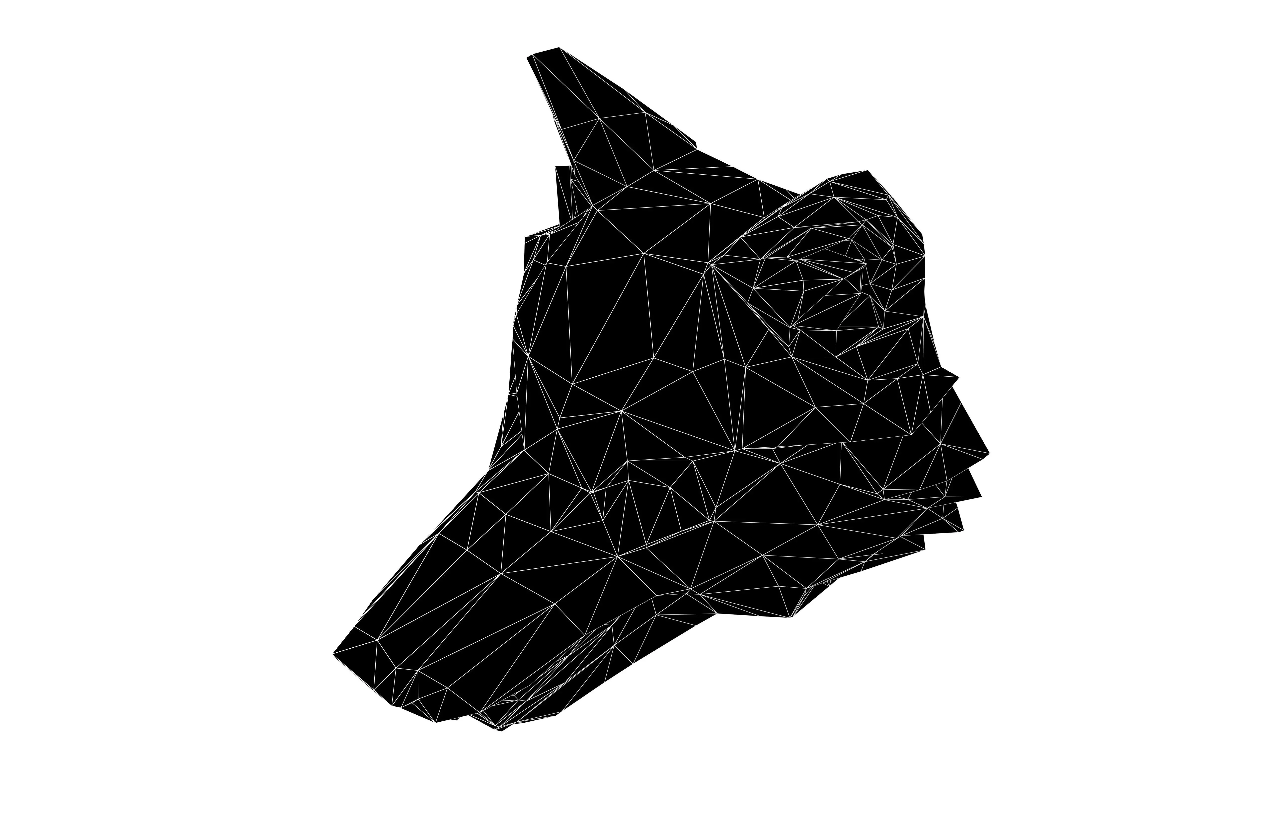 Lowpoly Wolf Mask V1 003 Low-poly 3D model_6