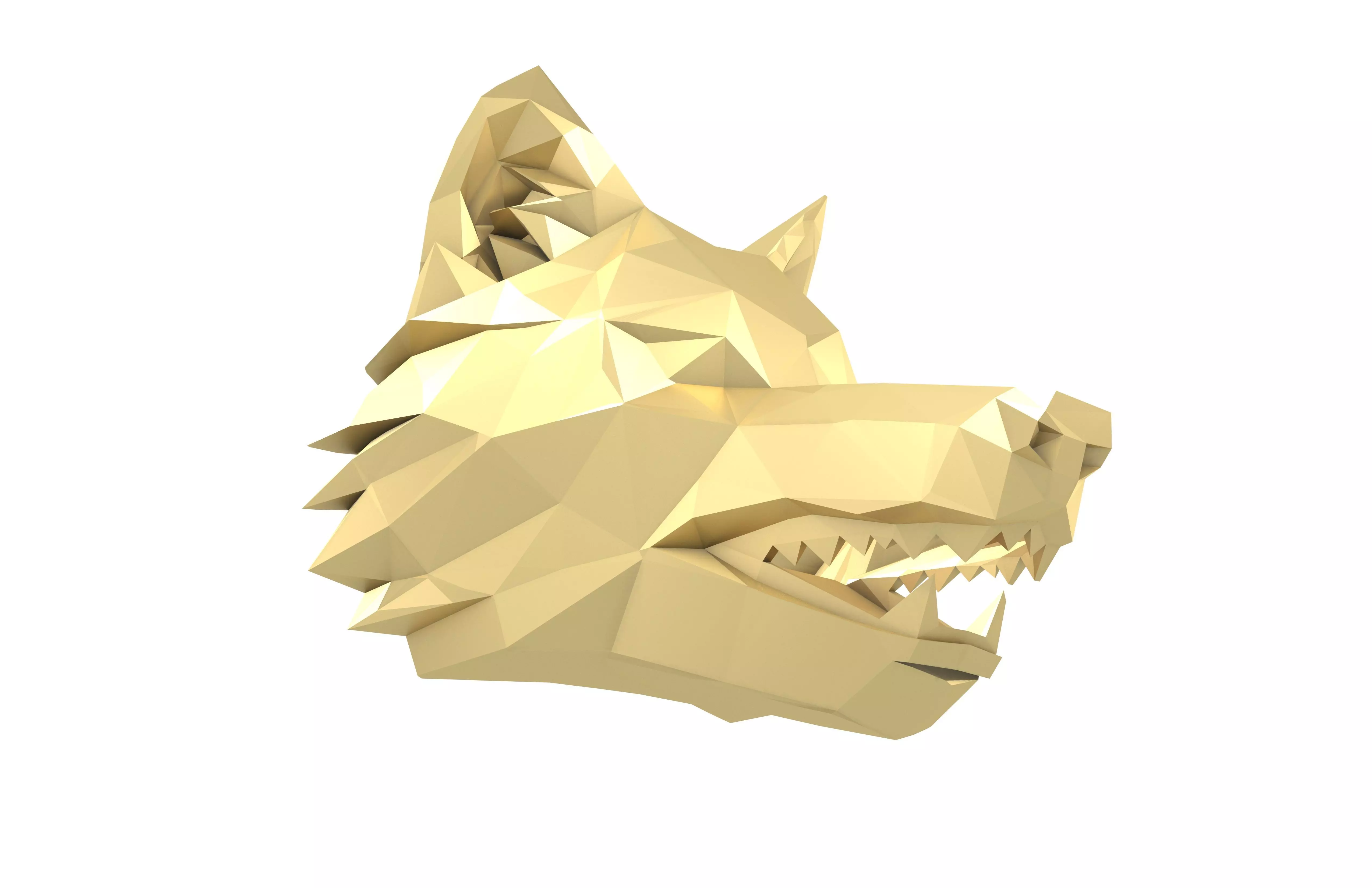 Lowpoly Wolf Mask V1 003 Low-poly 3D model_3