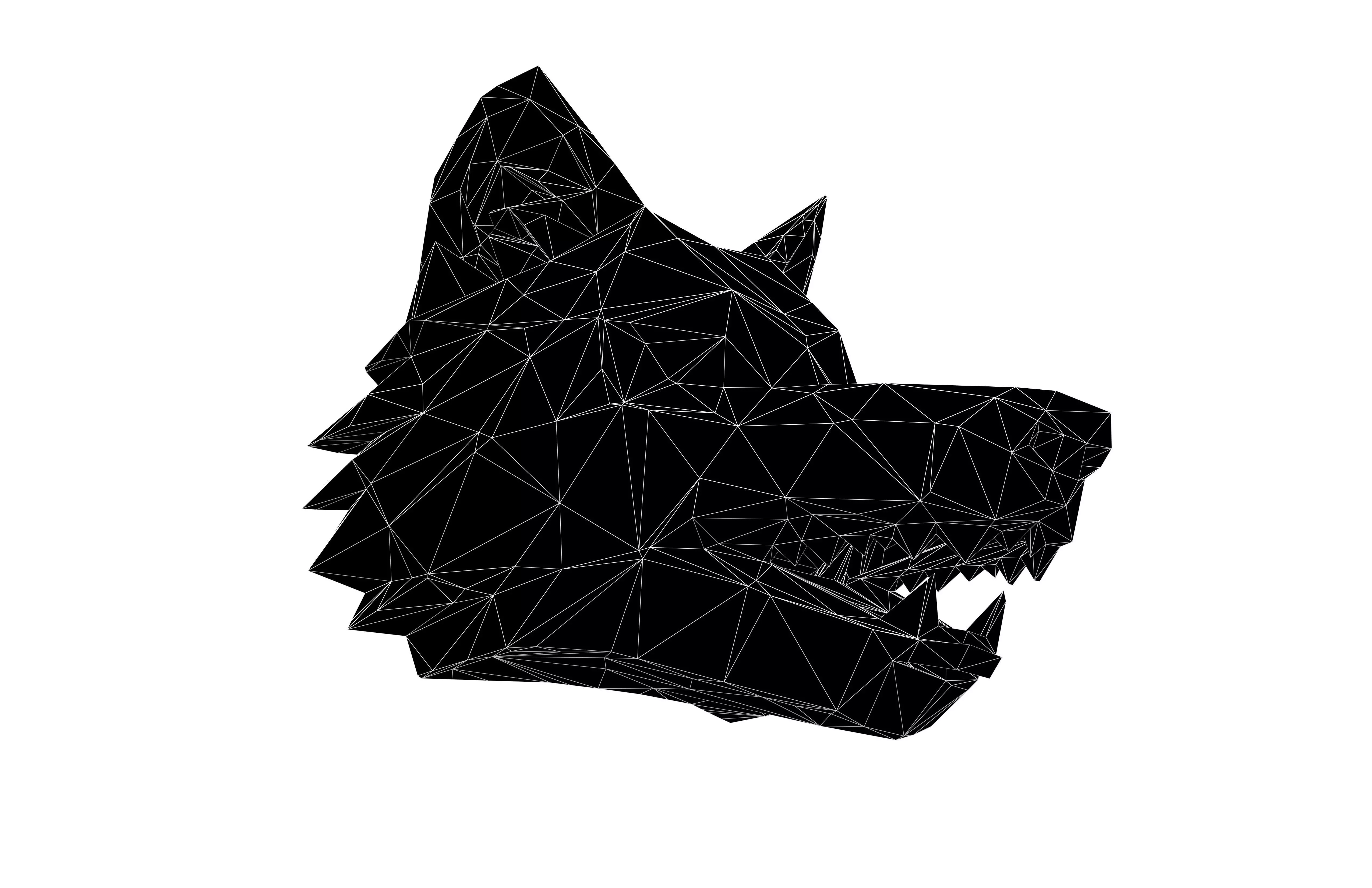 Lowpoly Wolf Mask V1 003 Low-poly 3D model_7