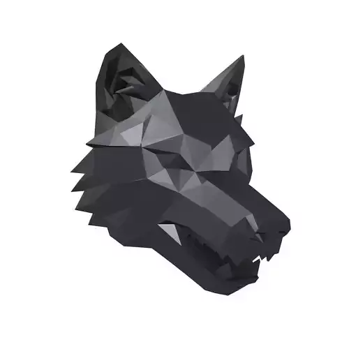 Lowpoly Wolf Mask V1 004