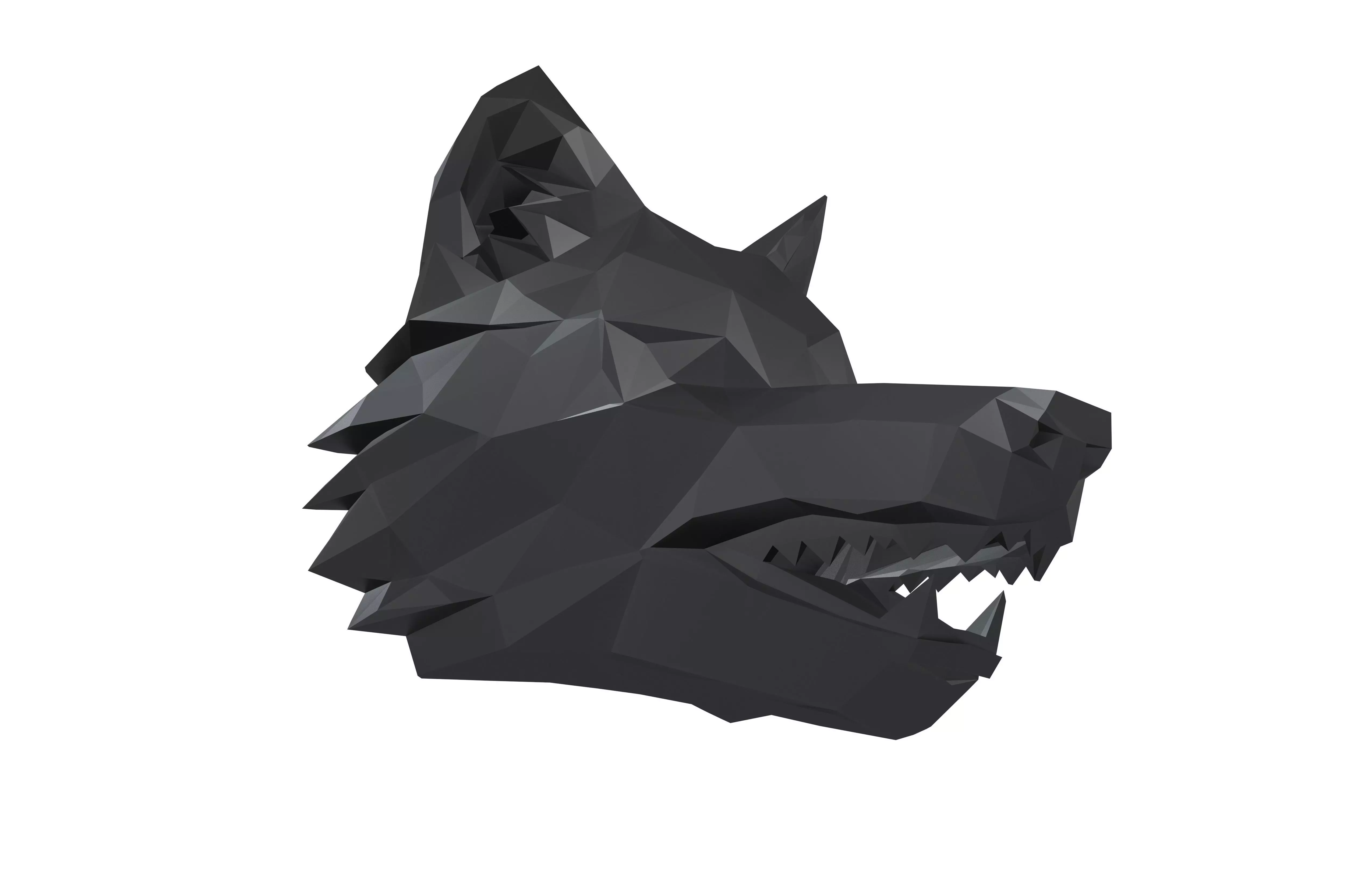 Lowpoly Wolf Mask V1 004 Low-poly 3D model_3