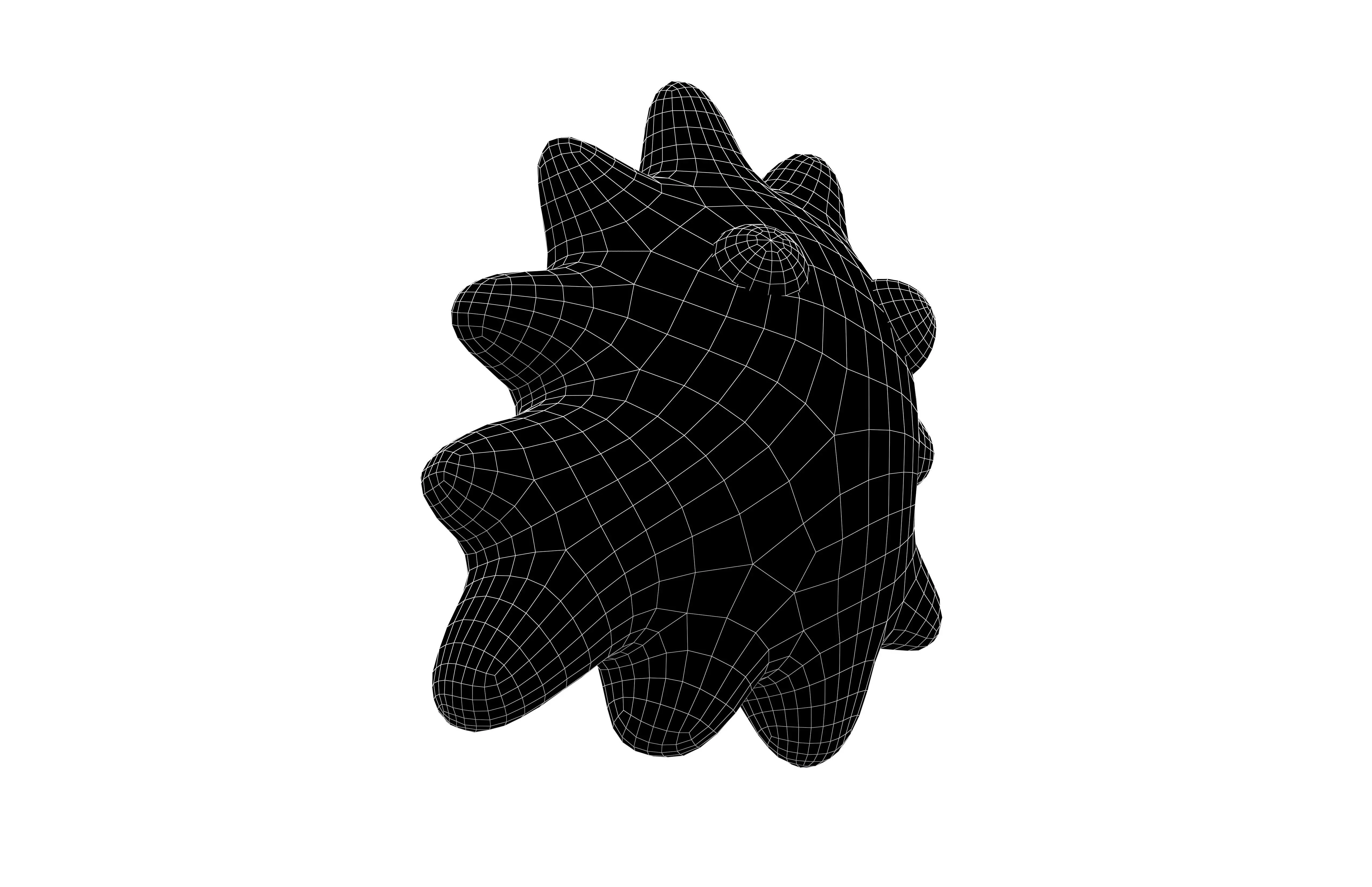 Abstract Monster v2 001 Low-poly 3D model_7