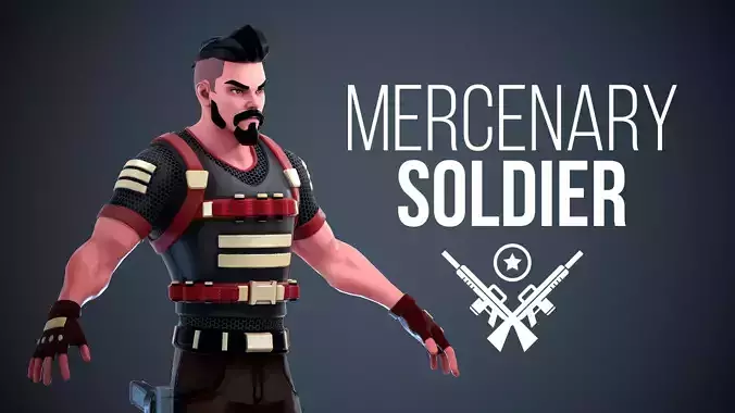 Mercenary Soldier - Stylized Character UE4 UE5 Unity 