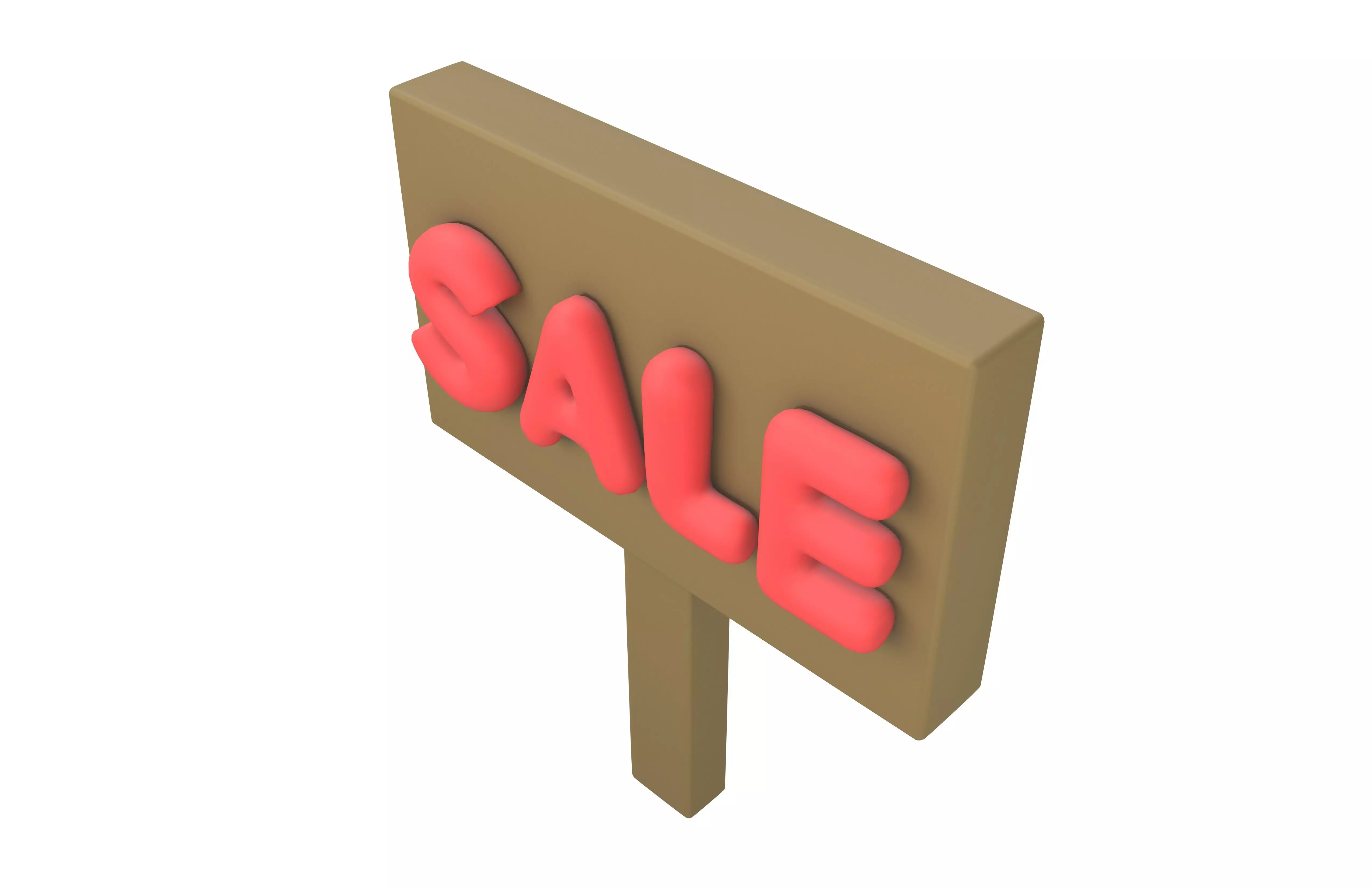 Sale Board Icon v1 001 Low-poly 3D model_2
