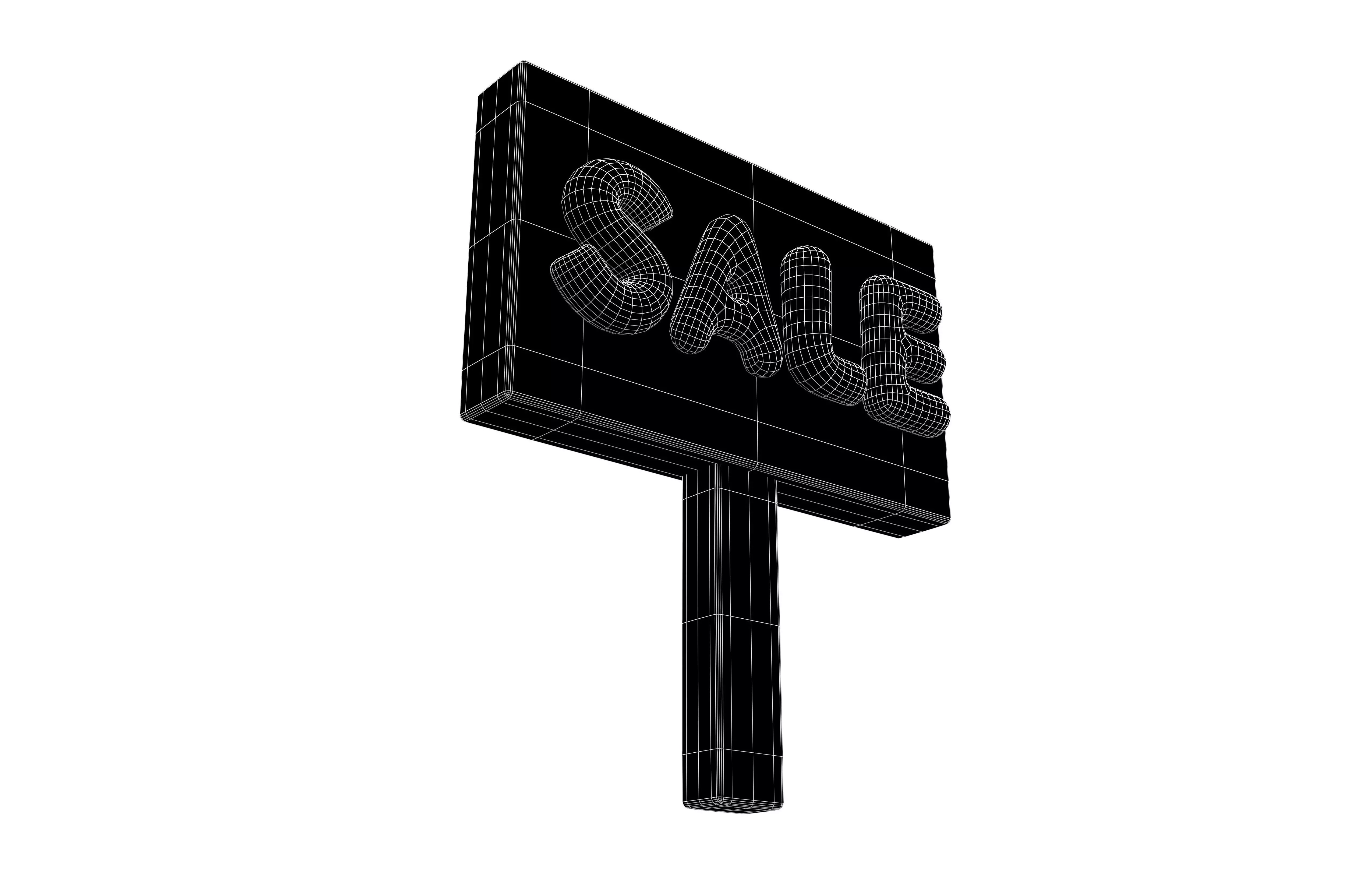 Sale Board Icon v1 001 Low-poly 3D model_7